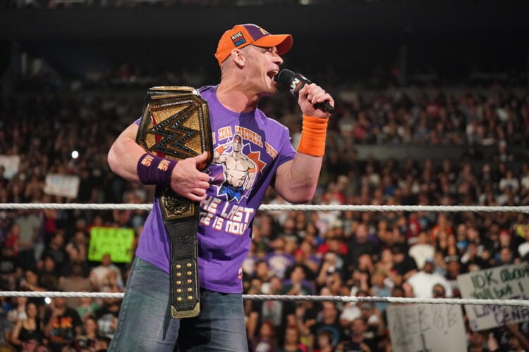 John Cena cutting a promo on Monday Night RAW