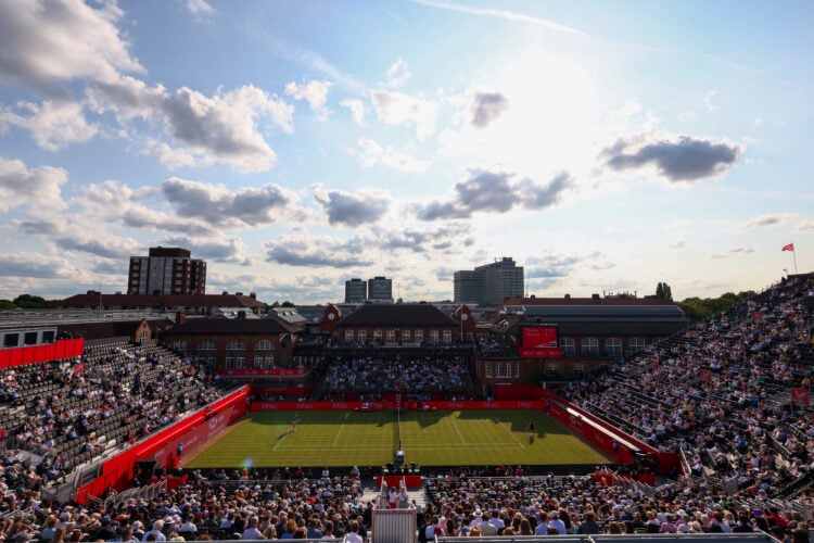 General view of Queens club at The Queen's Club on June 10, 2025 in London, England.