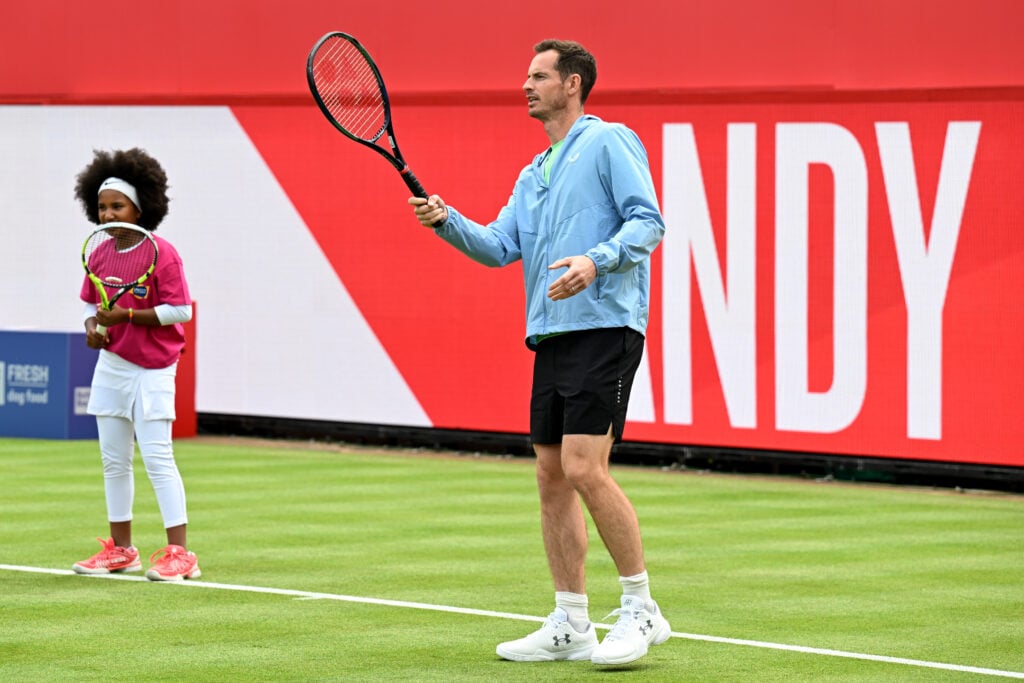 Andy Murray opening up the brand-new Andy Murray Arena at Queen's Club