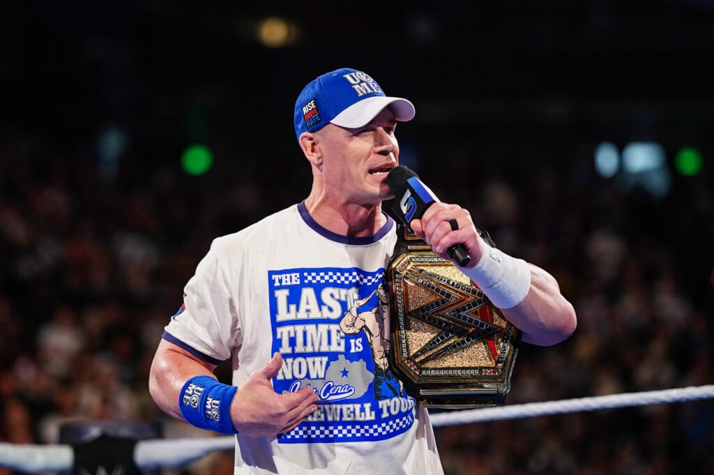 John Cena cutting a promo on WWE SmackDown
