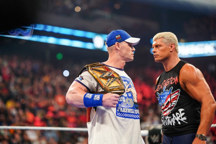 Cody Rhodes and John Cena face to face during WWE SmackDown in June 2025