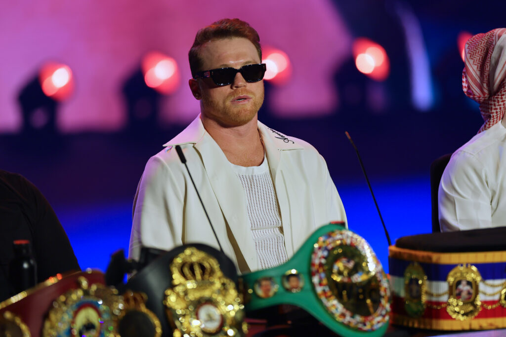 Canelo Alvarez at the Terence Crawford fight announcement press conference