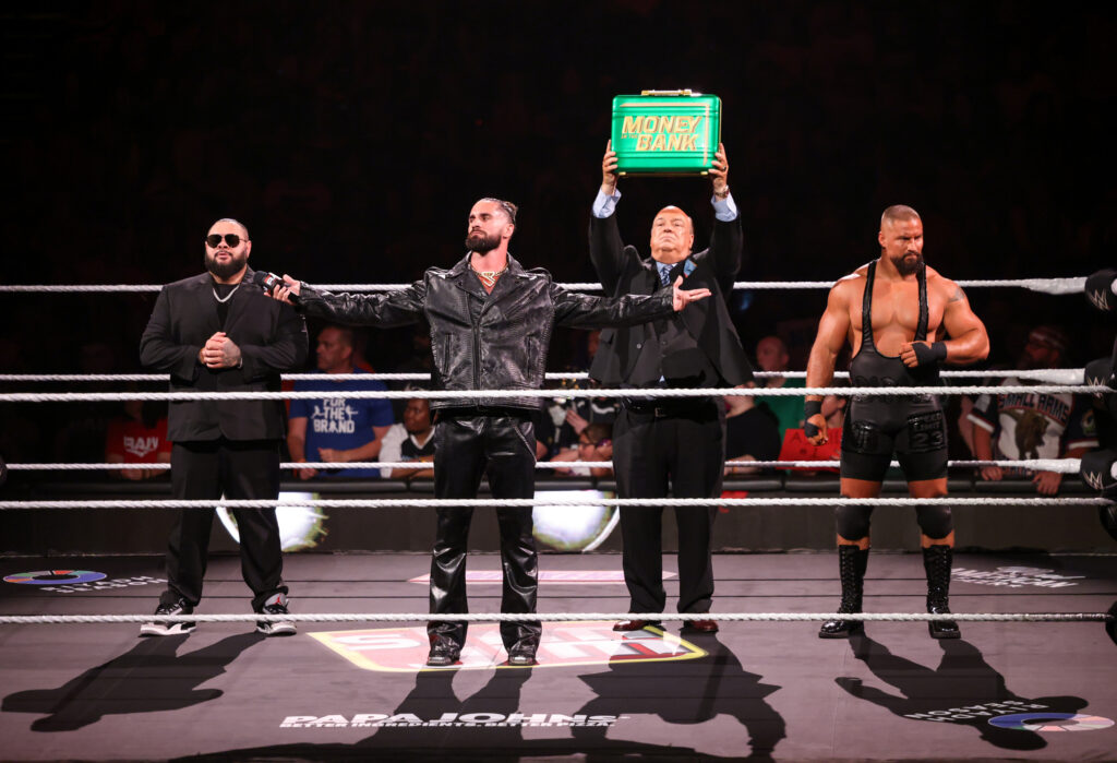 Bronson Reed, Seth Rollins, Paul Heyman and Bron Breakker on WWE Monday Night RAW