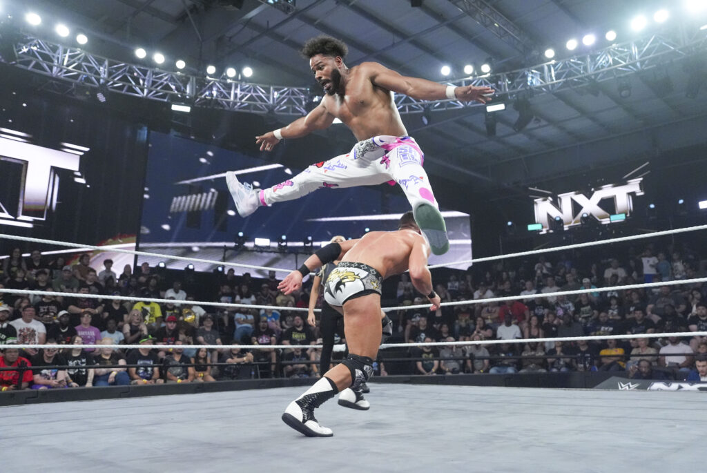 Ashante 'Thee' Adonis wrestling Ricky Saints on WWE NXT