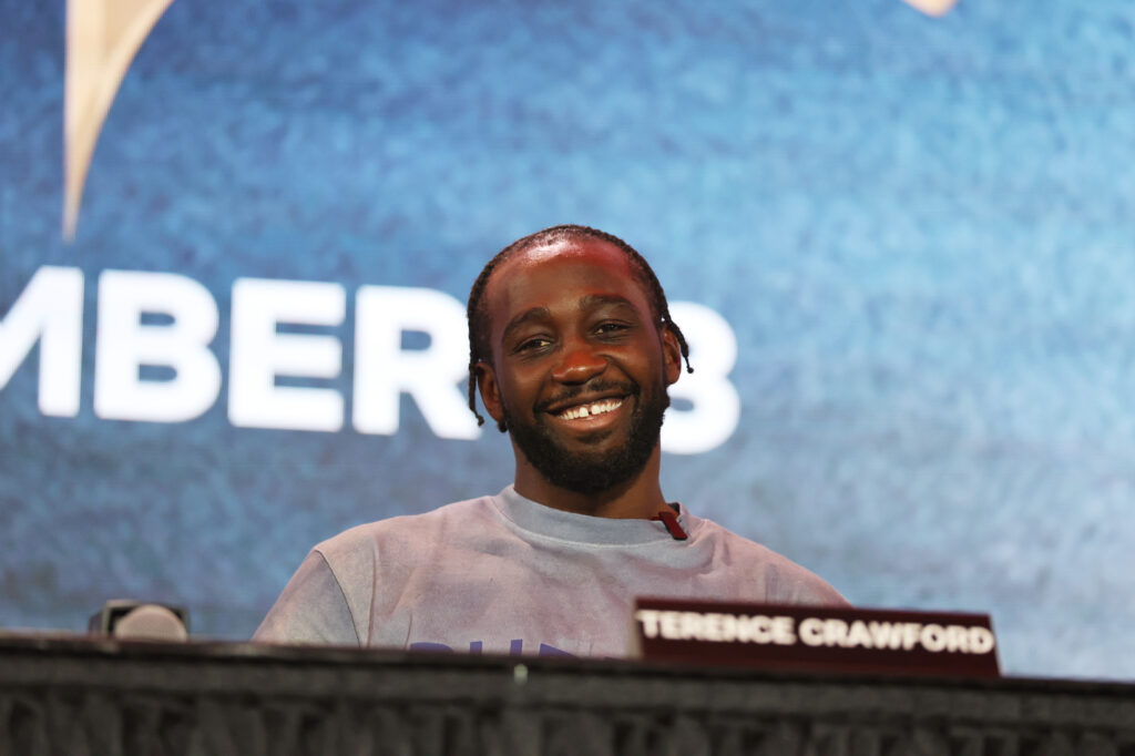 Terence Crawford attends the Canelo Álvarez vs. Terence Crawford Press Conference