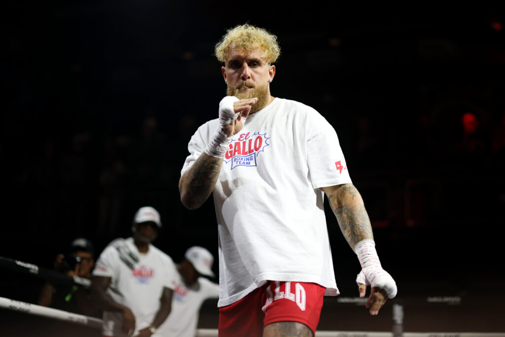 Jake Paul during his open workout before his fight with Julio Cesar Chavez Jr