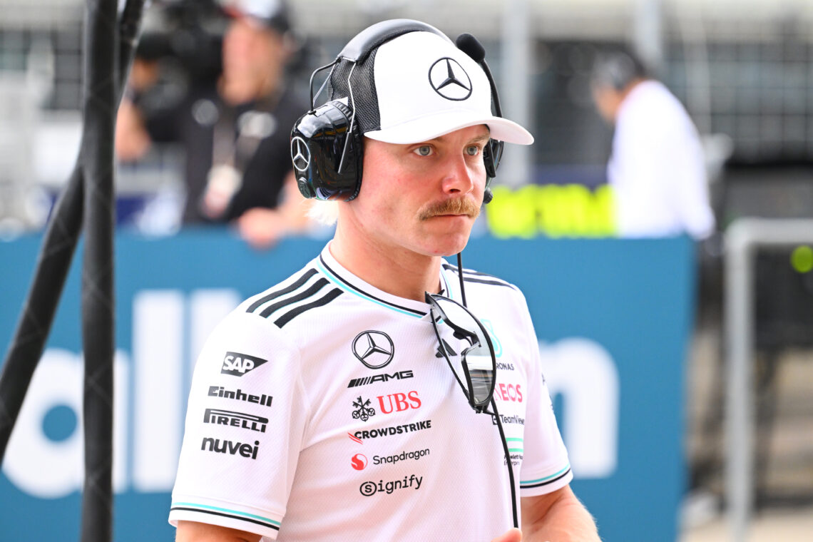 Valtteri Bottas of Mercedes AMG Petronas F1 Team looks on during practice