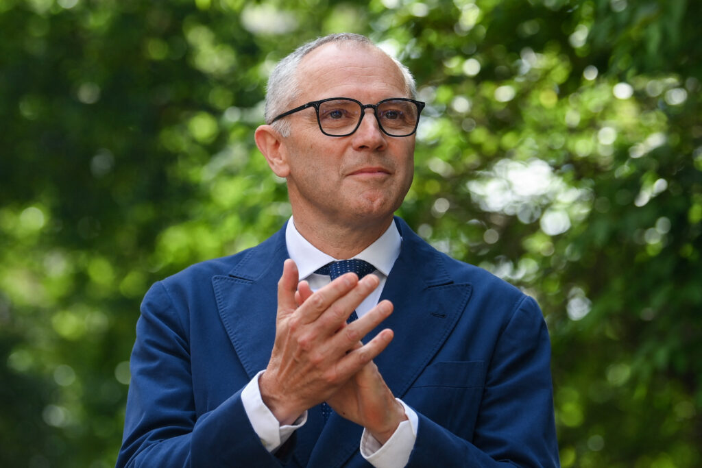 Stefano Domenicali looks on during an F1 event