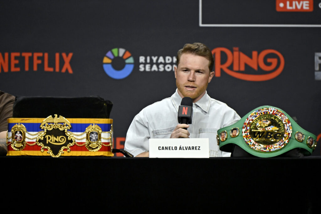 Canelo Álvarez speaks at Terence Crawford Las Vegas Press Conference