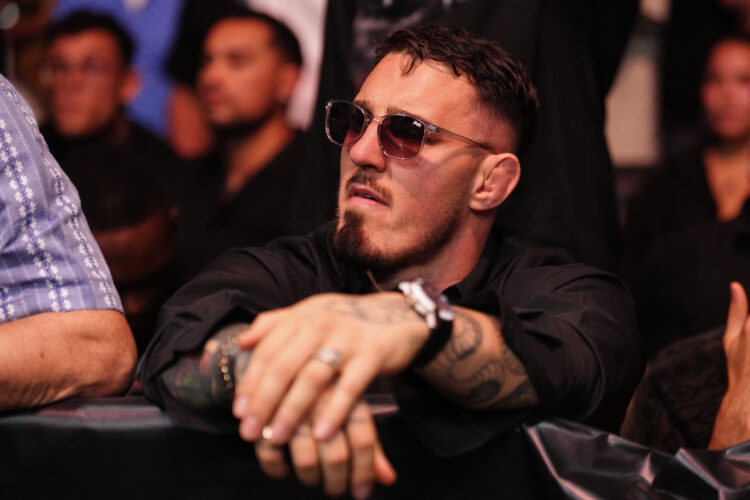 Tom Aspinall attends he main card of UFC 317 in Las Vegas