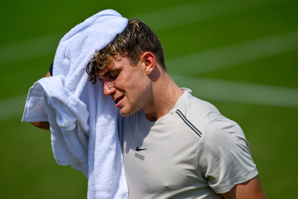 Jack Draper practicing ahead of Wimbledon 2025