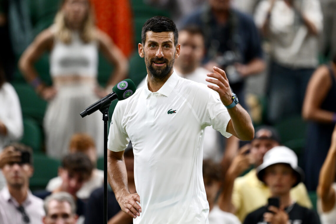 Novak Djokovic speaking after his win against Alexandre Muller at Wimbledon