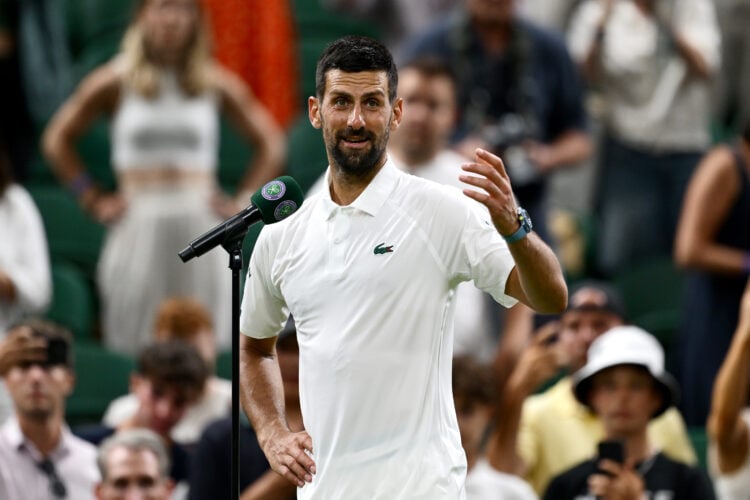 Novak Djokovic speaking after his win against Alexandre Muller at Wimbledon