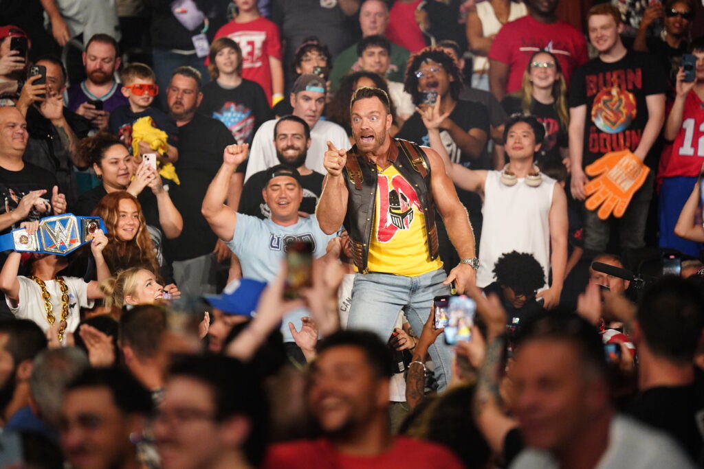LA Knight in the crowd during WWE's Monday Night RAW