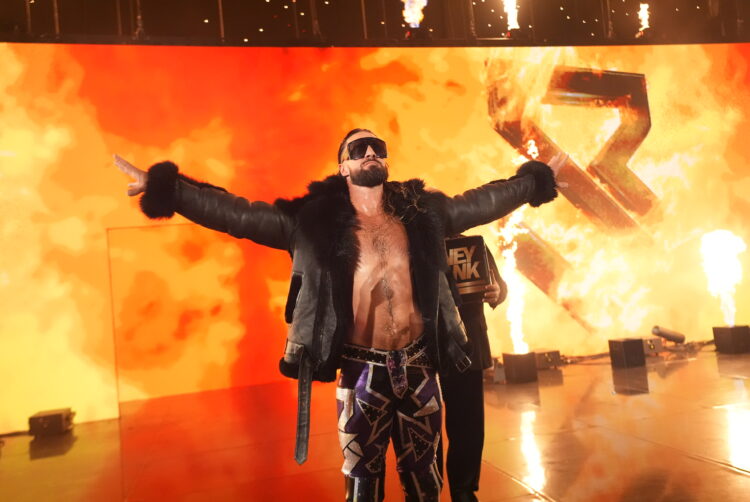 Seth Rollins making his WWE entrance on Monday Night RAW
