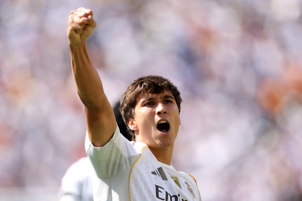 Gonzalo Garcia celebrates for Real Madrid