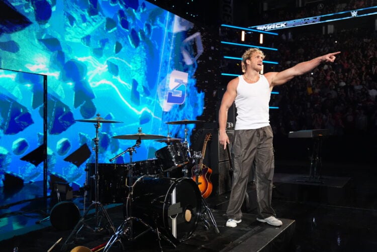 Logan Paul interrupting Jelly Roll on WWE SmackDown