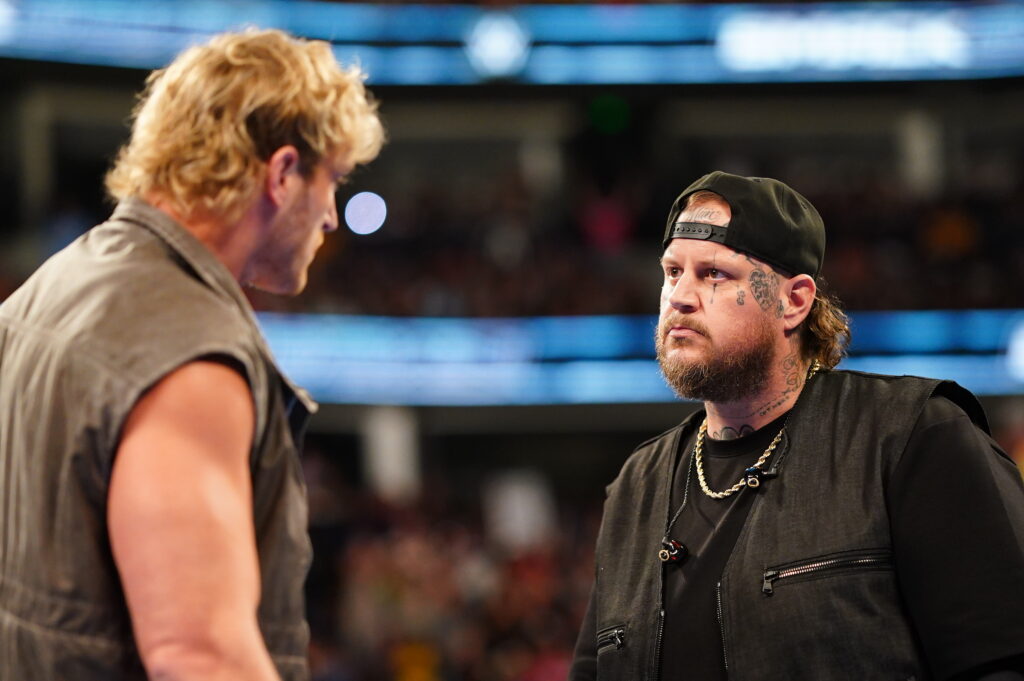 Logan Paul going face-to-face with Jelly Roll on WWE SmackDown