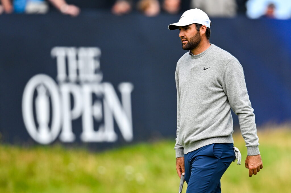 Scottie Scheffler of USA during a practice round at Royal Portrush Golf Club
