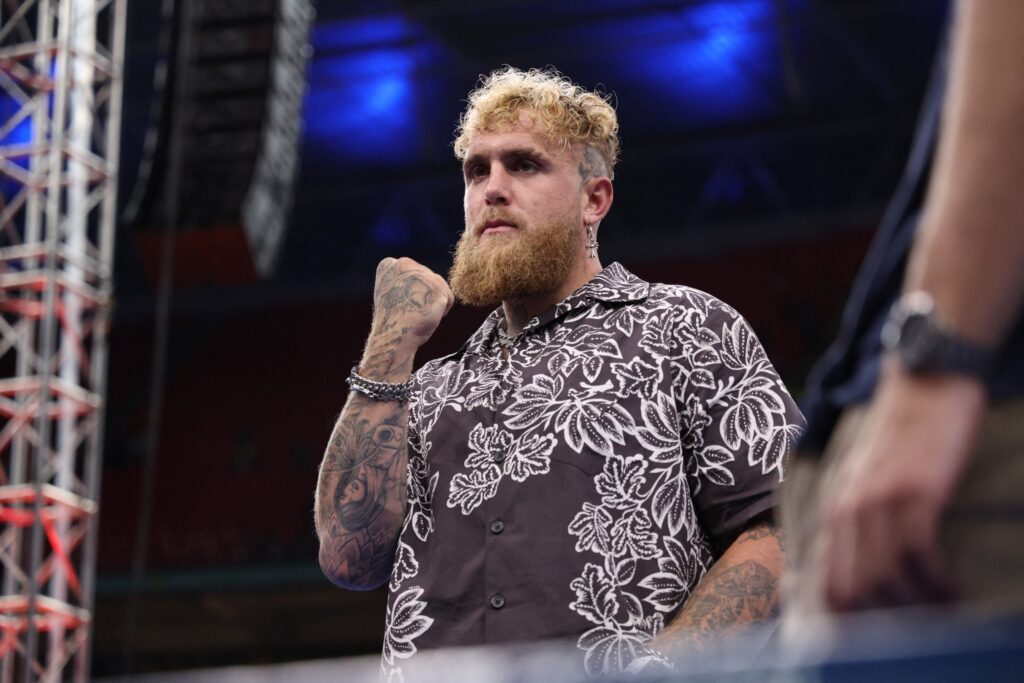 Jake Paul attends Oleksandr Usyk vs Daniel Dubois rematch
