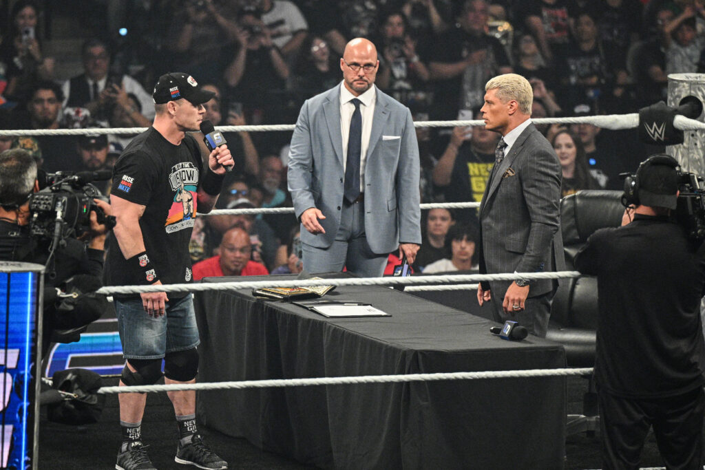 Cody Rhodes and John Cena's contract signing on WWE SmackDown