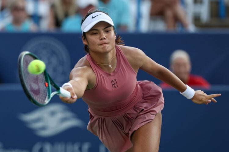 Emma Raducanu playing Anna Kalinskaya in the Washington Open semi-finals