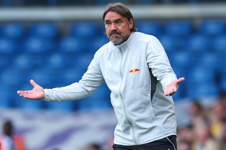 Daniel Farke reacts during Leeds United v Villarreal CF