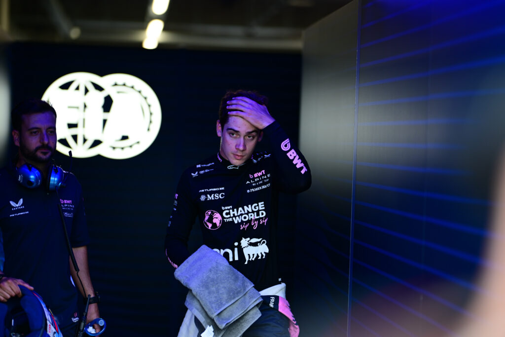 Franco Colapinto of Alpine F1 Team looks on during the qualifying of the Hungarian G