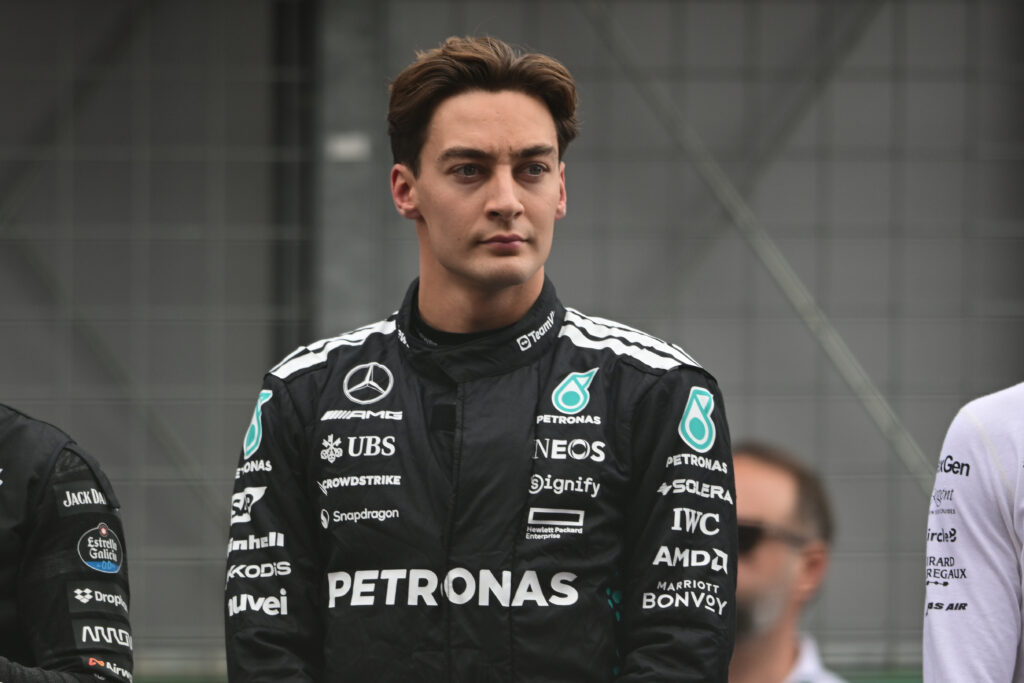 George Russell looks on before the F1 Grand Prix of Hungary