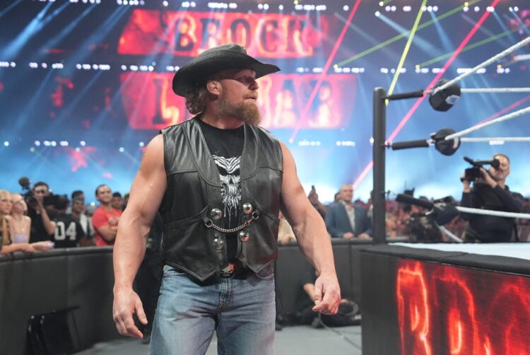 Brock Lesnar making his way to the ring during his shocking WWE SummerSlam return in 2025