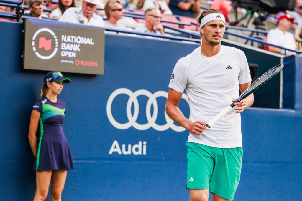 Alexander Zverev in the quarter-finals of the Canadian Open in 2025