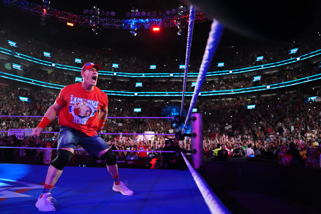 John Cena cutting a promo on WWE SmackDown in Montreal, Canada