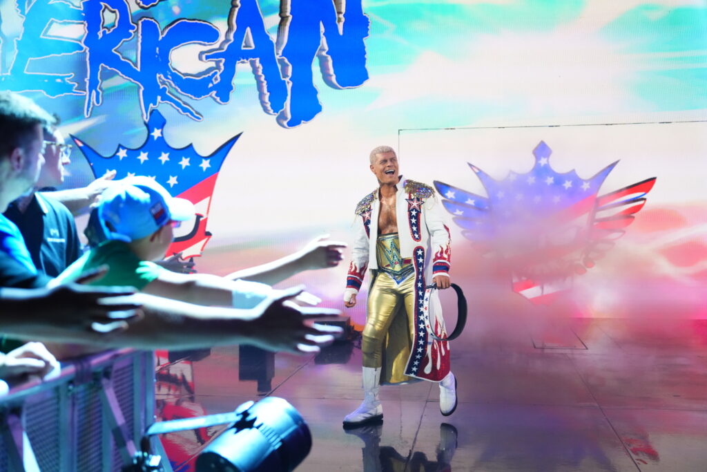 Cody Rhodes making his entrance on WWE SmackDown in Montreal, Canada