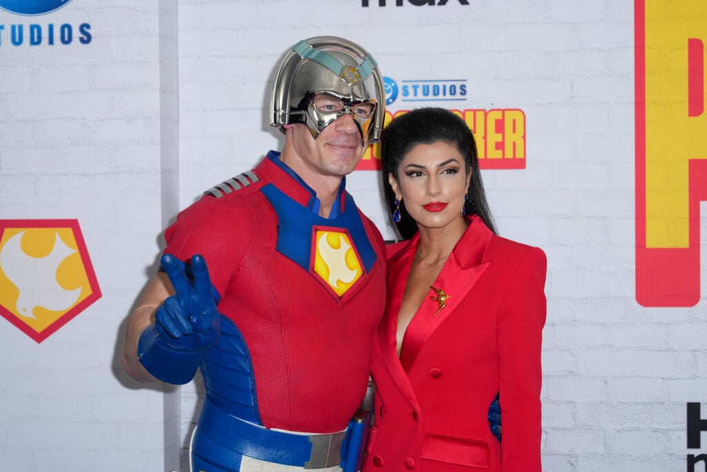 John Cena with his wife Shay Shariatzadeh at the Peacemaker premiere