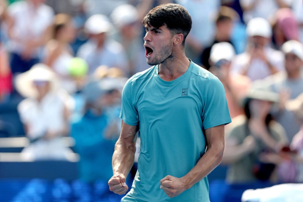 Carlos Alcaraz after his Cincinnati Open victory against Damir Dzumhur