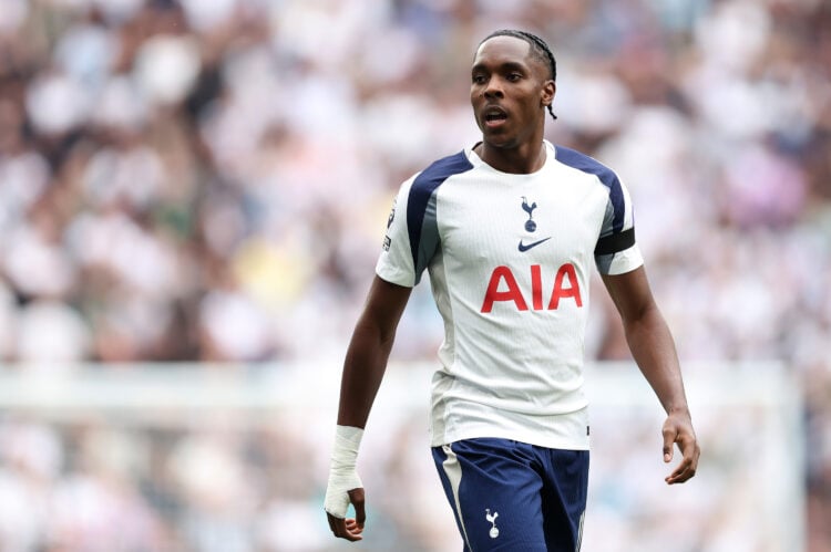 Mathys Tel of Tottenham Hotspur looks on during the Premier League match against Burnley.
