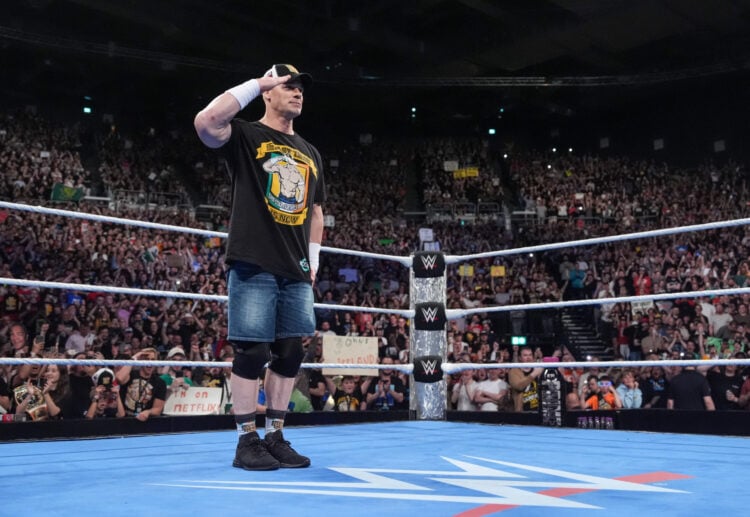 John Cena saluting the crowd on WWE SmackDown