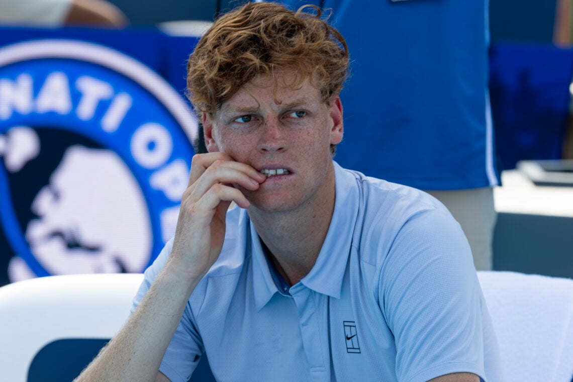 Jannik Sinner ahead of his retirement from the Cincinnati Open final against Carlos Alcaraz