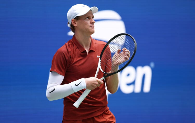 Jannik Sinner playing at the 2025 US Open