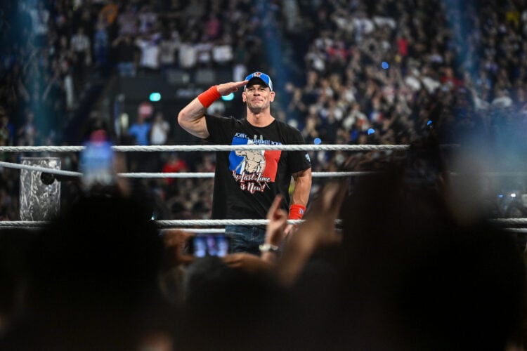 John Cena saluting WWE fans at Clash In Paris
