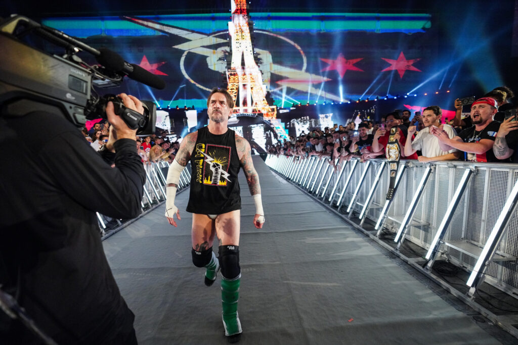 CM Punk making his WWE entrance at Clash In Paris