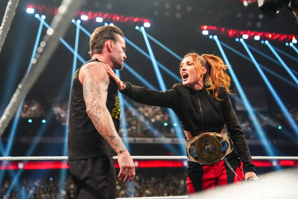 CM Punk and Becky Lynch during WWE Monday Night RAW