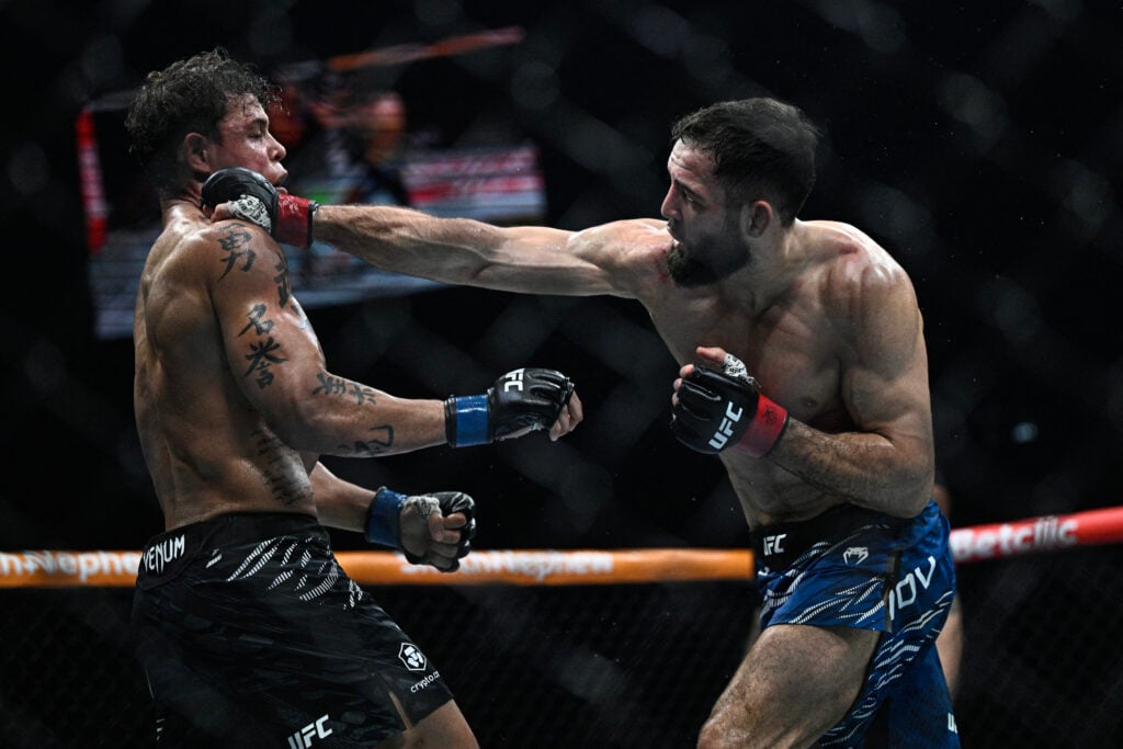 Nassourdine Imavov connects on the chin of Caio Borralho