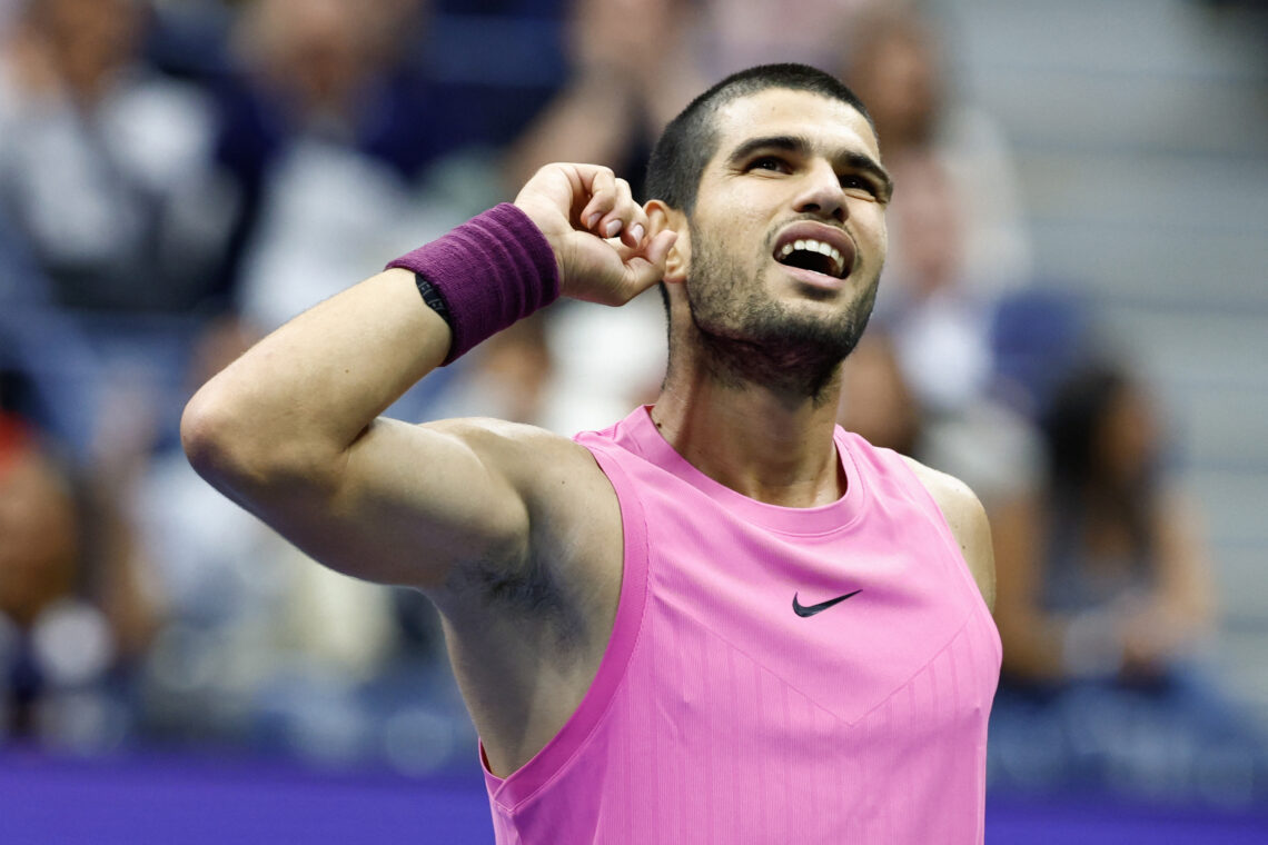Carlos Alcaraz during the US Open 2025 final against Jannik Sinner