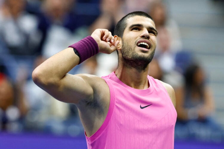 Carlos Alcaraz during the US Open 2025 final against Jannik Sinner