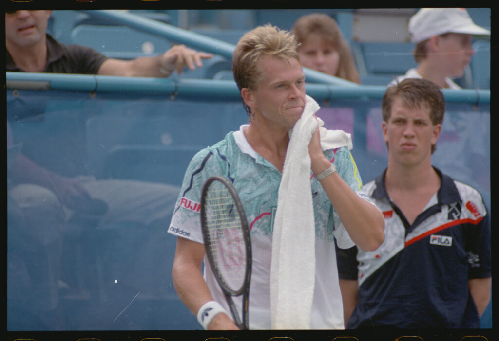 Disgruntled Tennis Player Stefan Edberg After Losing to Alexander Volkov at the 1990 US Open