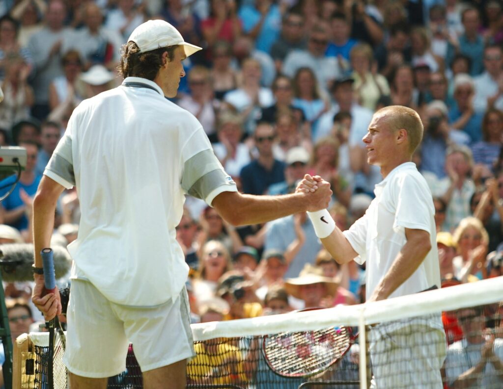 Ivo Karlovic beating Lleyton Hewitt at Wimbledon 2003