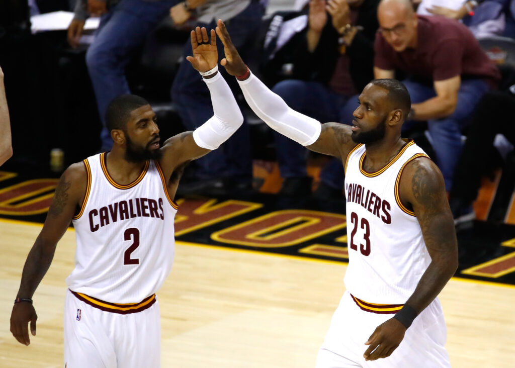 Former teammates LeBron James and Kyrie Irving, who could have been free agents in 2025 under different circumstances.