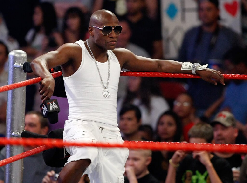 Floyd Mayweather during a 2009 episode of WWE Raw in Las Vegas