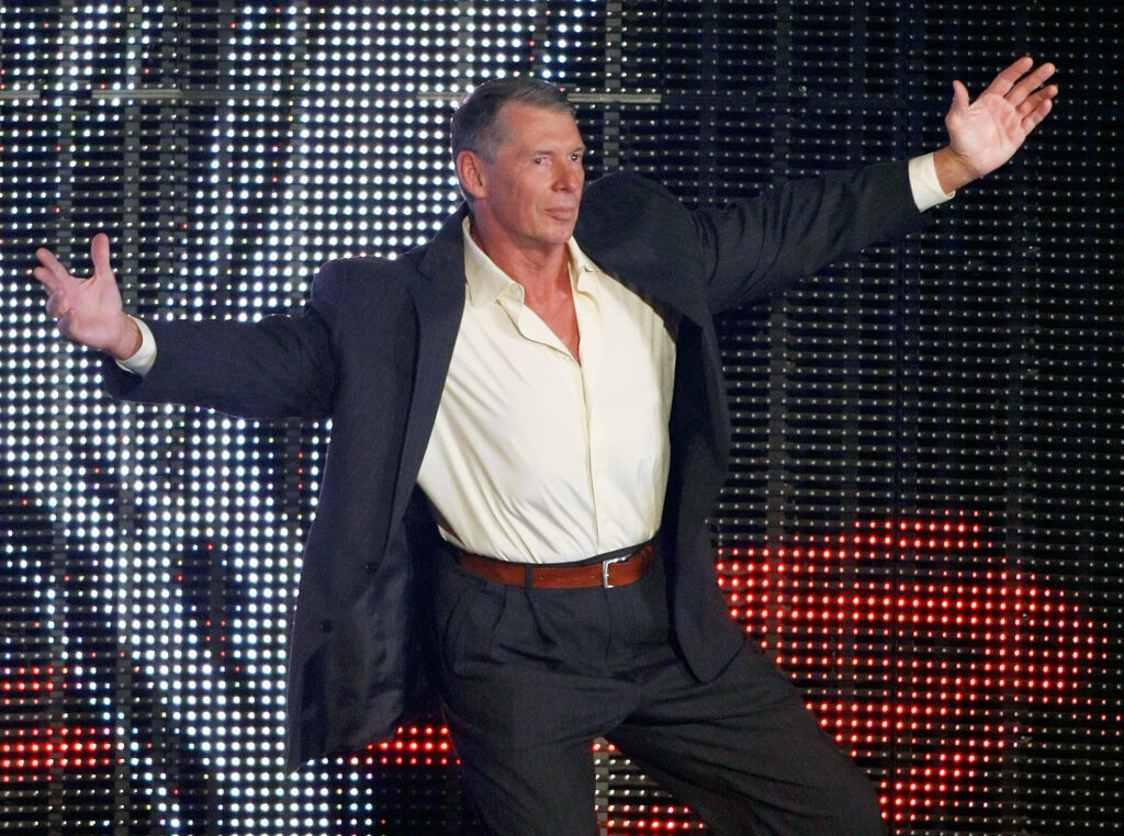 Vince McMahon making his entrance on WWE Raw in Las Vegas, Nevada in 2009